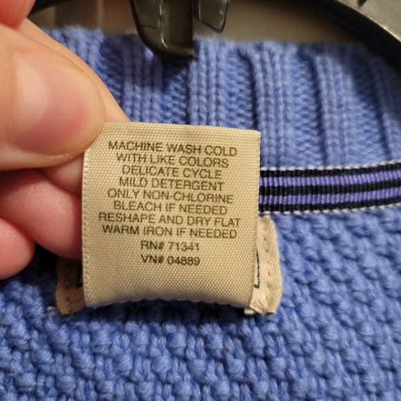 LL Bean Thick Knit Button Up 3/4 Sleeve Cardigan - Picture 7 of 8